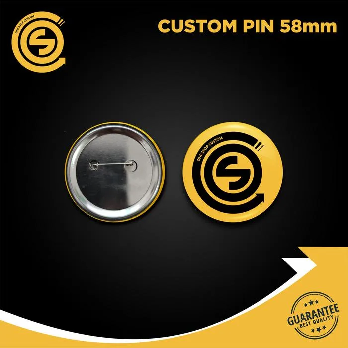 Sample/Acc Custom Pin Peniti dan Gantungan Kunci One Stop Custom - Pin 44 mm, Glossy