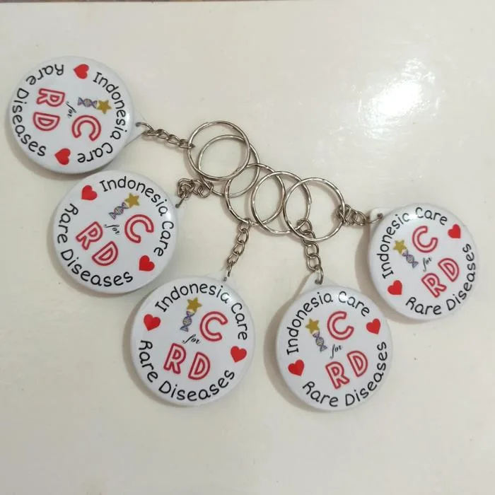 Custom Ganci 44mm - Gantungan Kunci Personalisasi Tulisan / Foto - Bahan Plastik Kuat - Ukuran 44mm - Ideal untuk Tas dan Hadiah - Glossy
